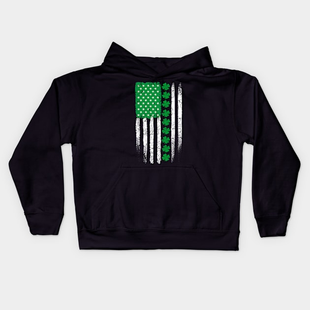 St. Patrick's Day Irish American Flag Kids Hoodie by jodesigners